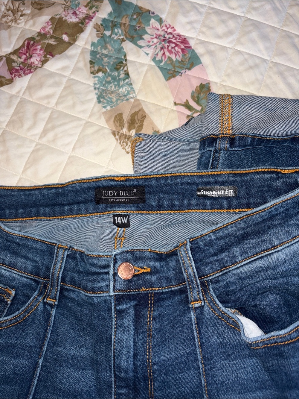Judy Blue High-Rise Front Seam Cuffed Straight Jeans. - Picture 2 of 5